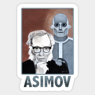 Asimov and His Robot- Text Design Sticker